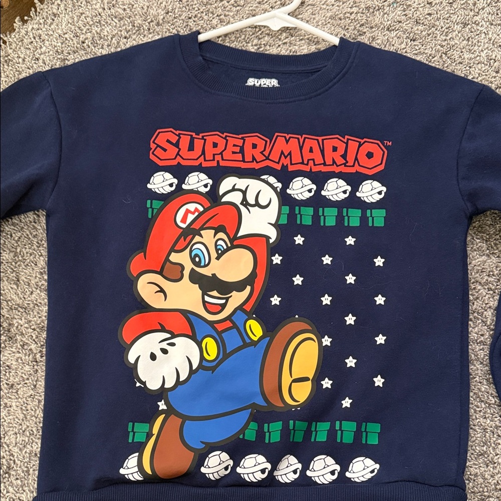 Nintendo Super Mario Kids Navy Blue Sweatshirt